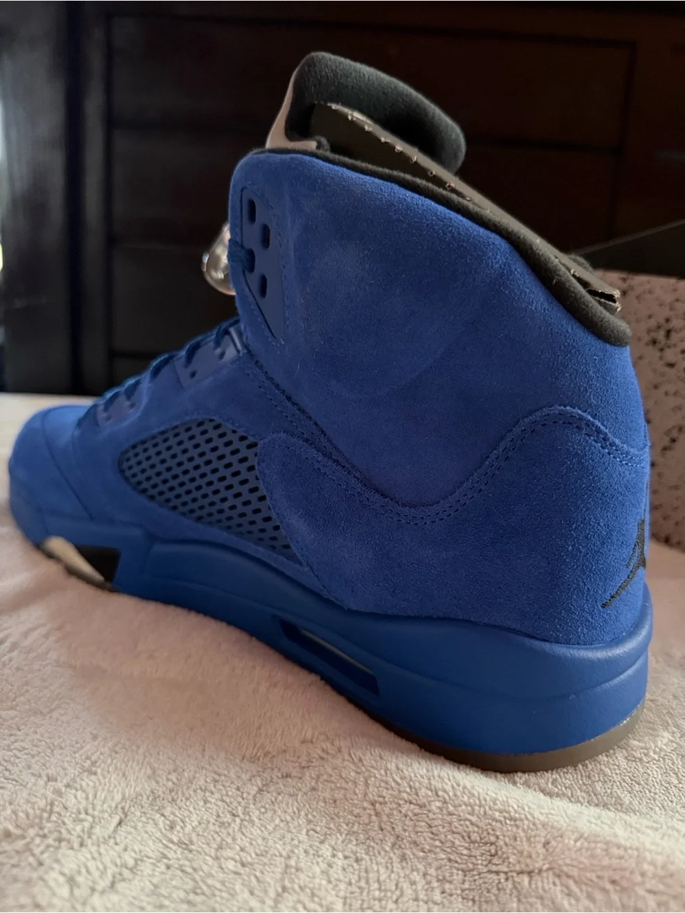 Jordan Men’s Retro Suede Sneakers - Blue with Tan Tongue